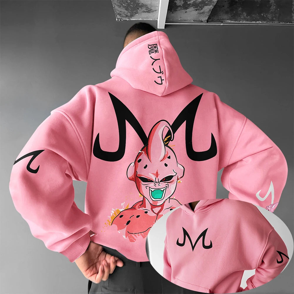 Sudadera Majin Buu Dragon Ball Z – Blanca o Rosa, Unisex, Estilo Anime - PuraModa