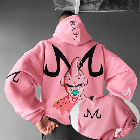 Sudadera Majin Buu Dragon Ball Z – Blanca o Rosa, Unisex, Estilo Anime - PuraModa